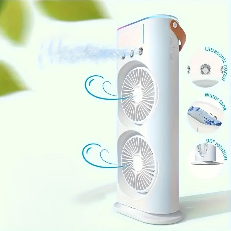 double head portable air conditioner fan mini cooler