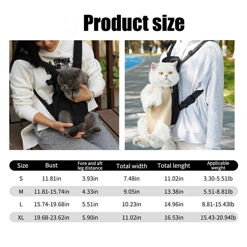 Adjustable Cat Carrier Pouch for Travel