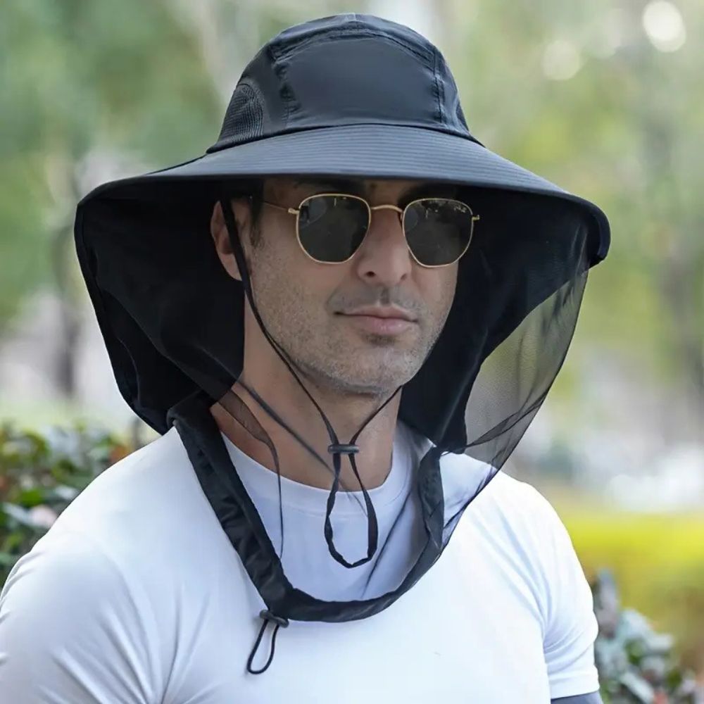 wide brim mosquito and sun protection hat outdoor