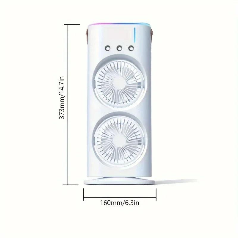 double head portable air conditioner fan mini cooler