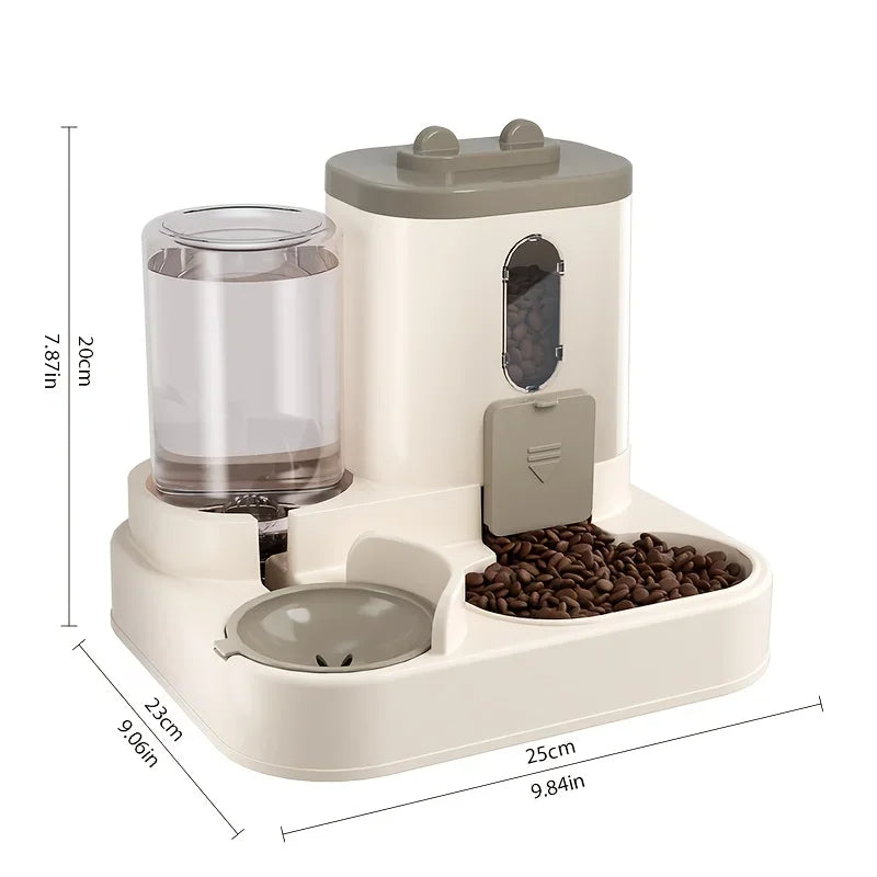 2-in-1 Dog & Cat Feeder with Built-In Water Dispenser