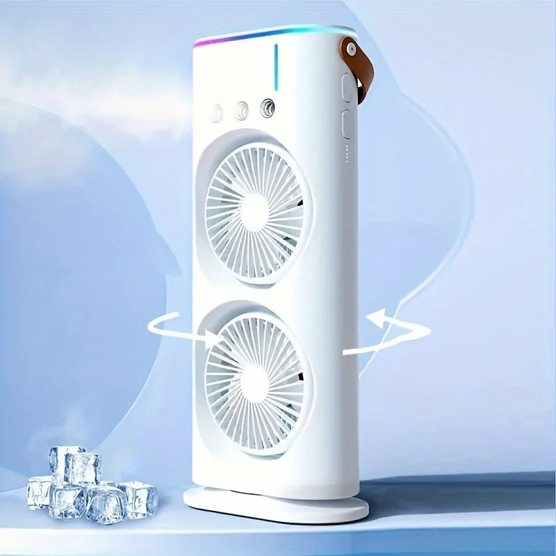 double head portable air conditioner fan mini cooler
