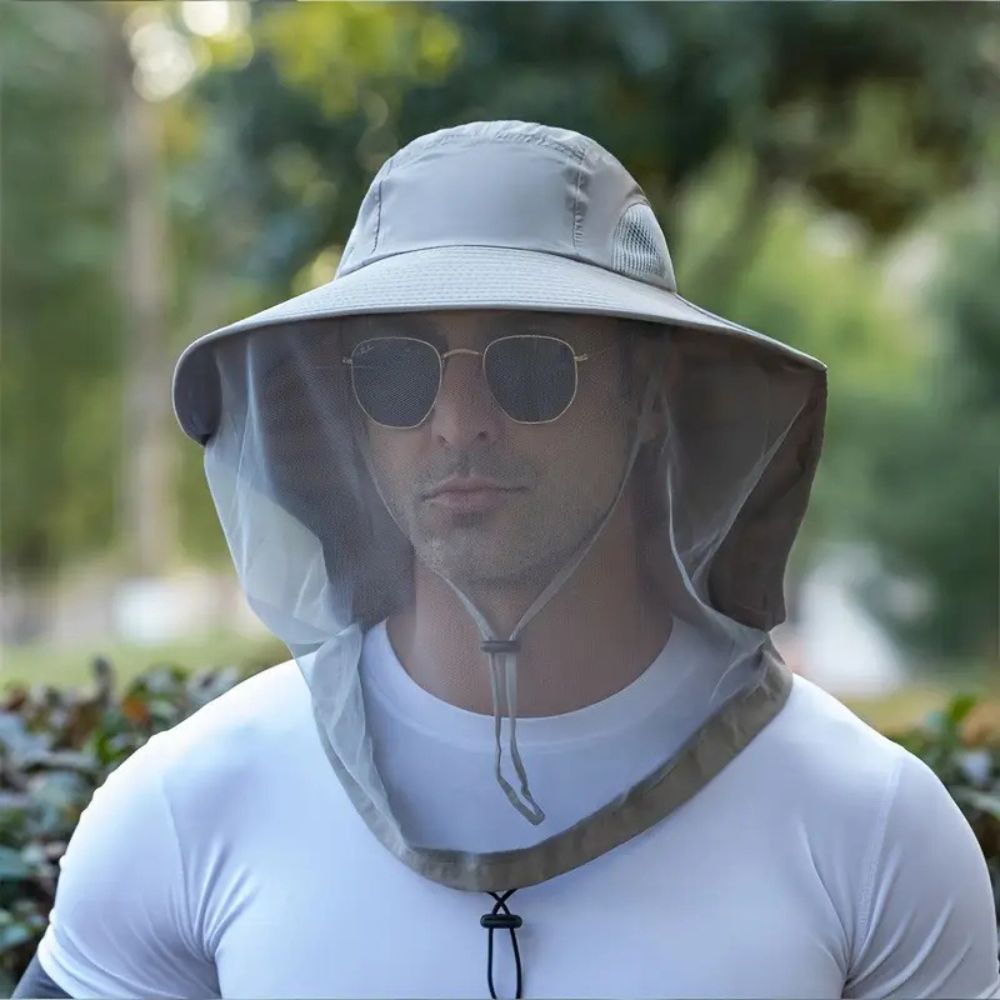 wide brim mosquito and sun protection hat outdoor