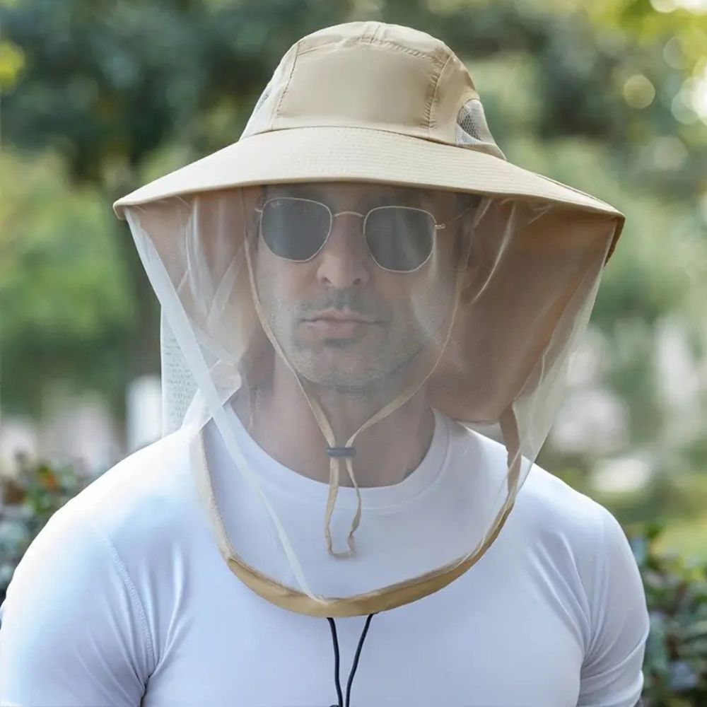 wide brim mosquito and sun protection hat outdoor