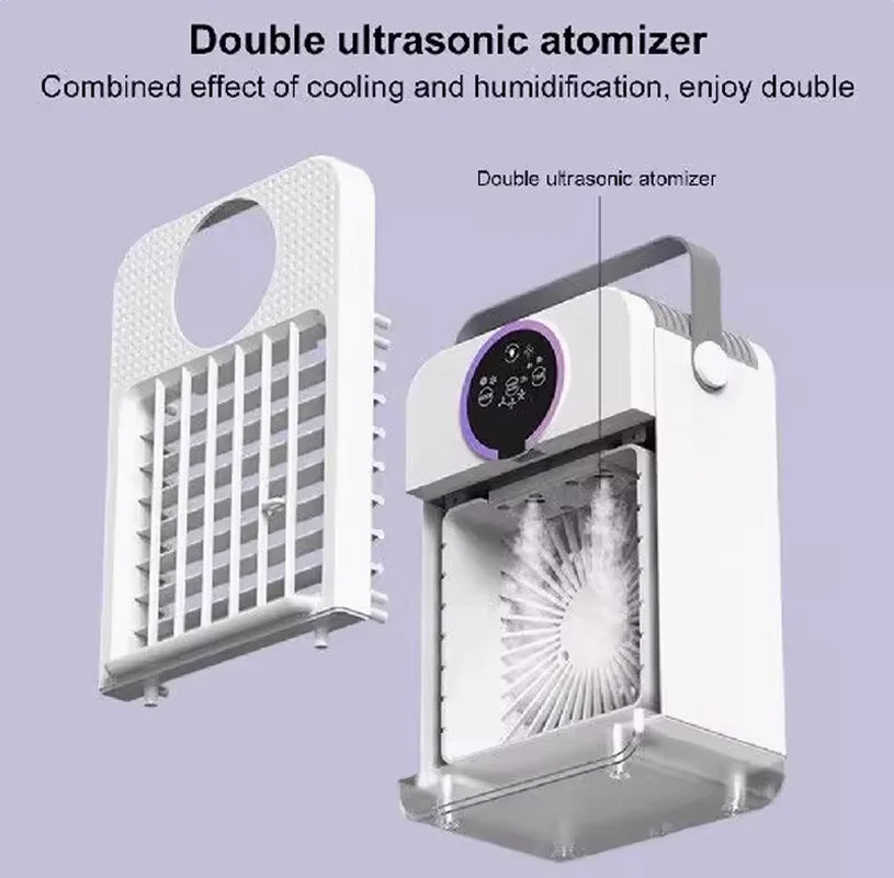 compact mist cooling fan with touchscreen portable