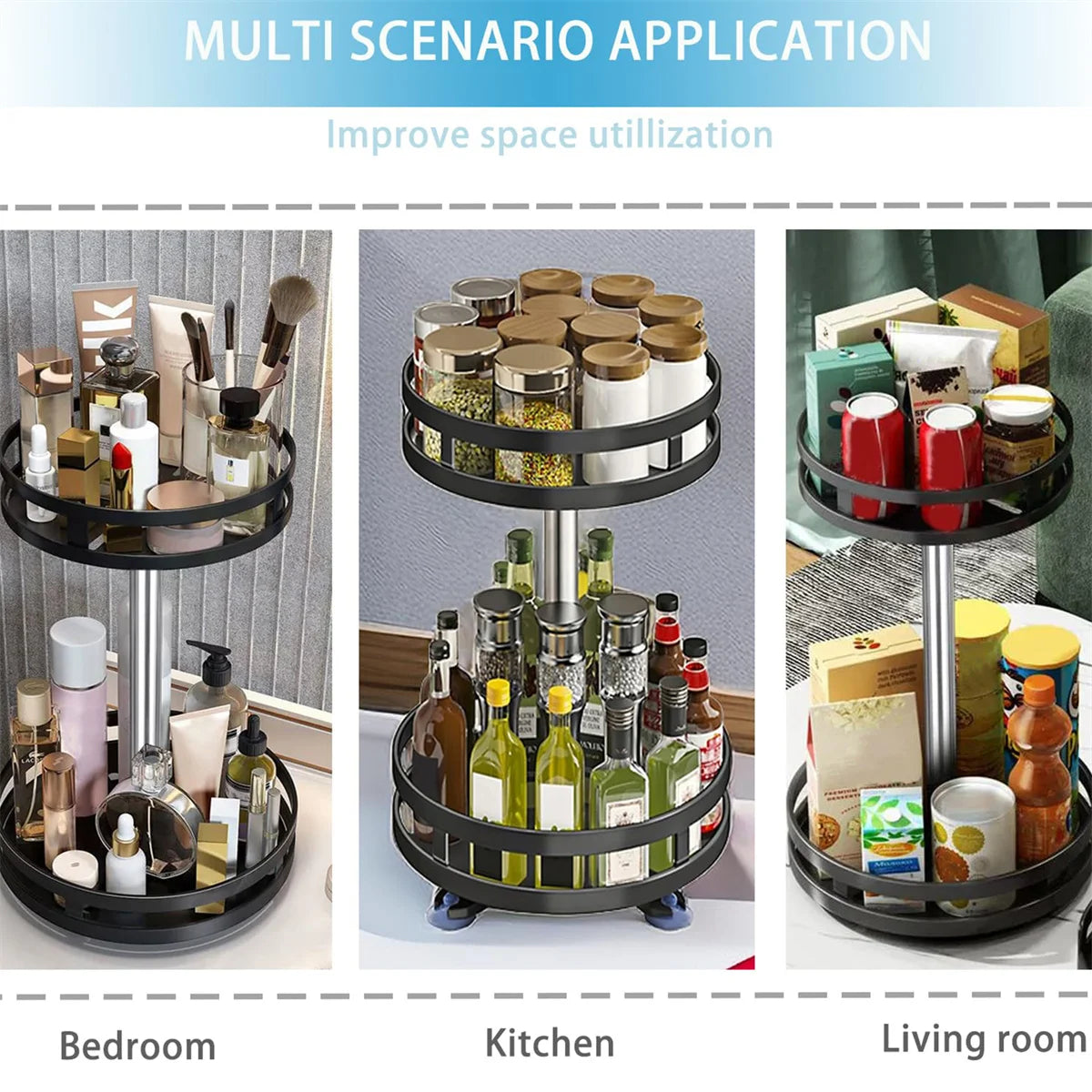 360° Rotating Spice Rack - 1, 2 & 3 Tier