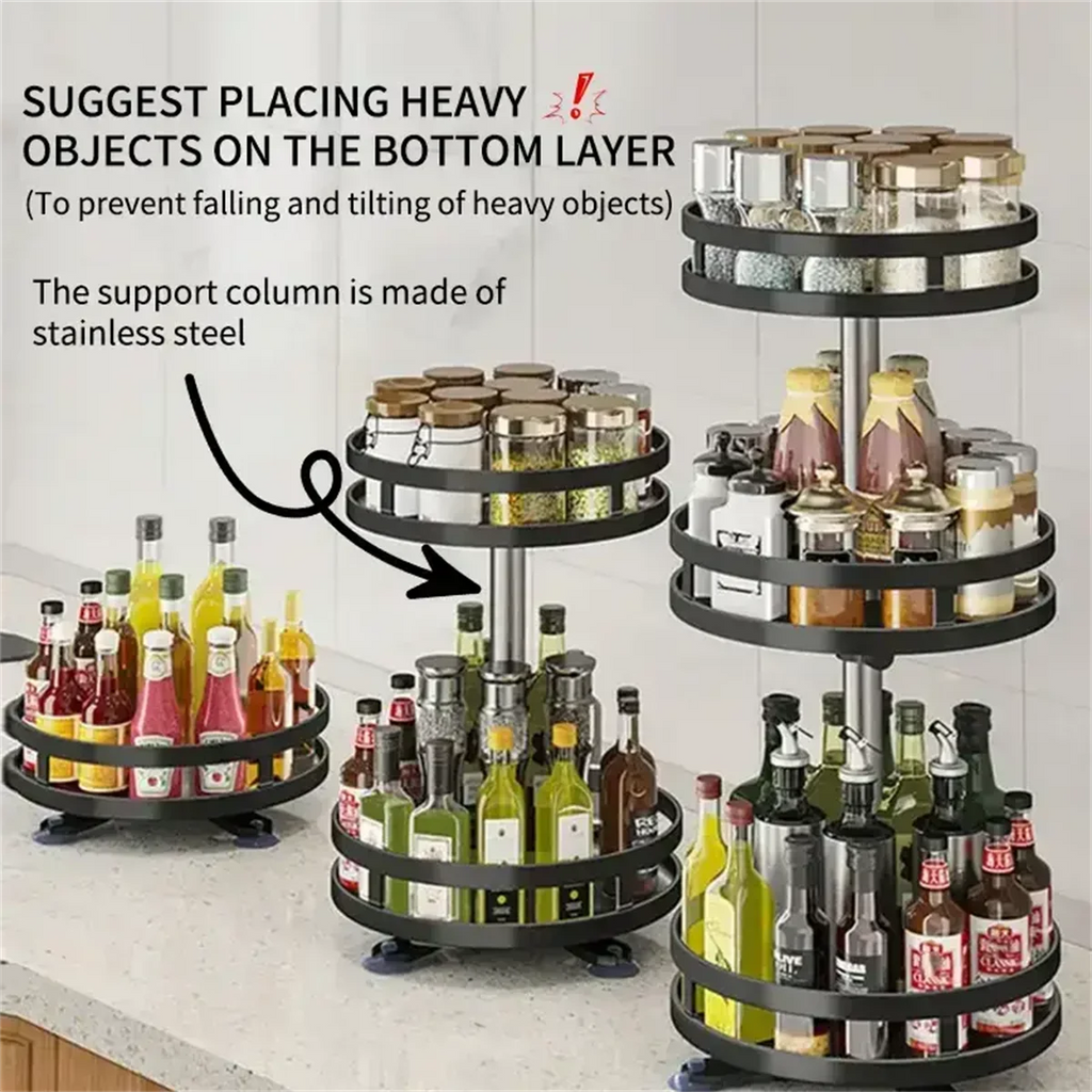 360° Rotating Spice Rack - 1, 2 & 3 Tier