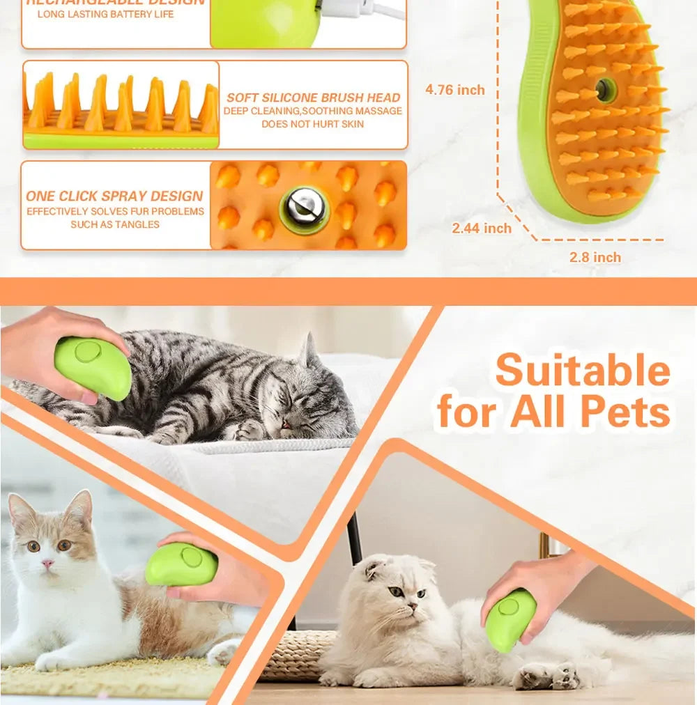 3 in 1 Steam Pet Grooming Brush