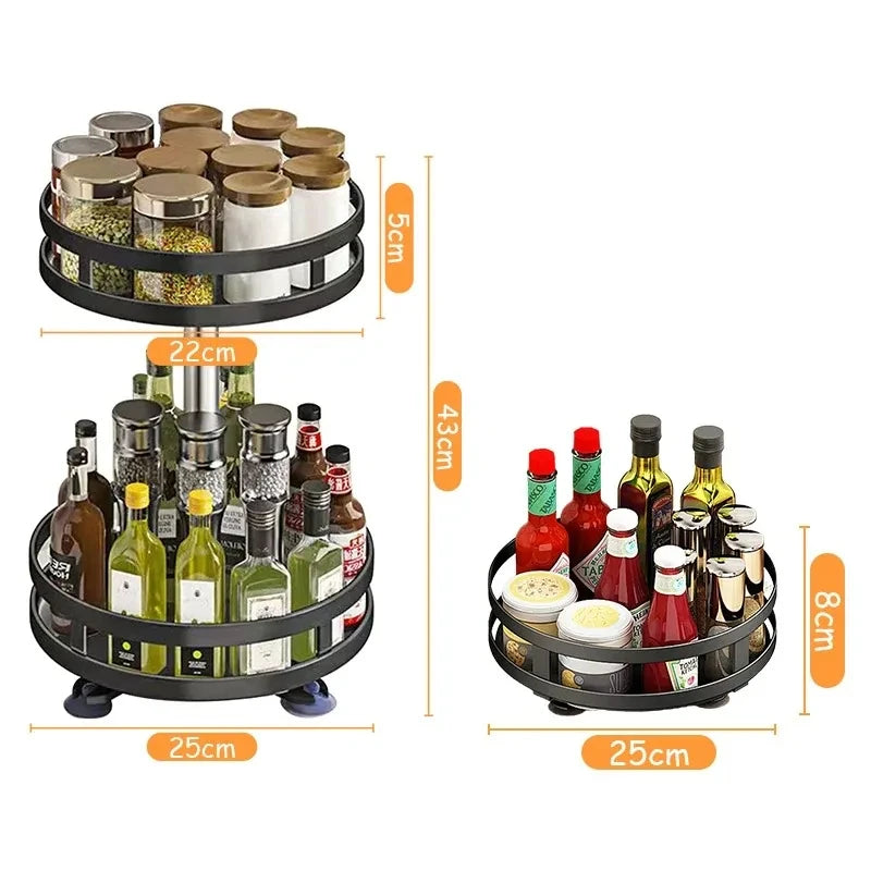 360° Rotating Spice Rack - 1, 2 & 3 Tier