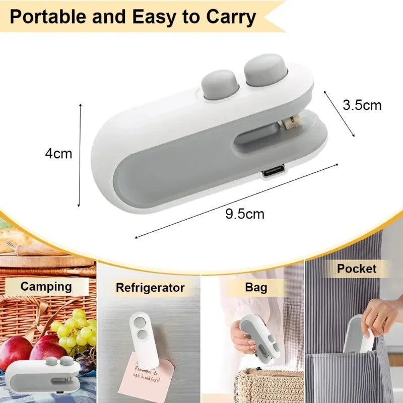 2 in 1 Mini Bag Sealer & Vacuum - Keep Food Fresh Longer