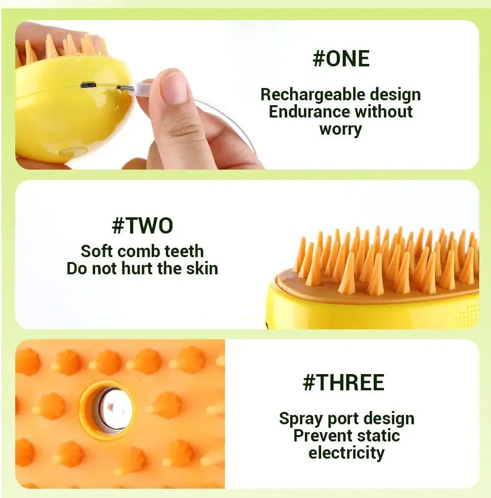 3 in 1 Steam Pet Grooming Brush