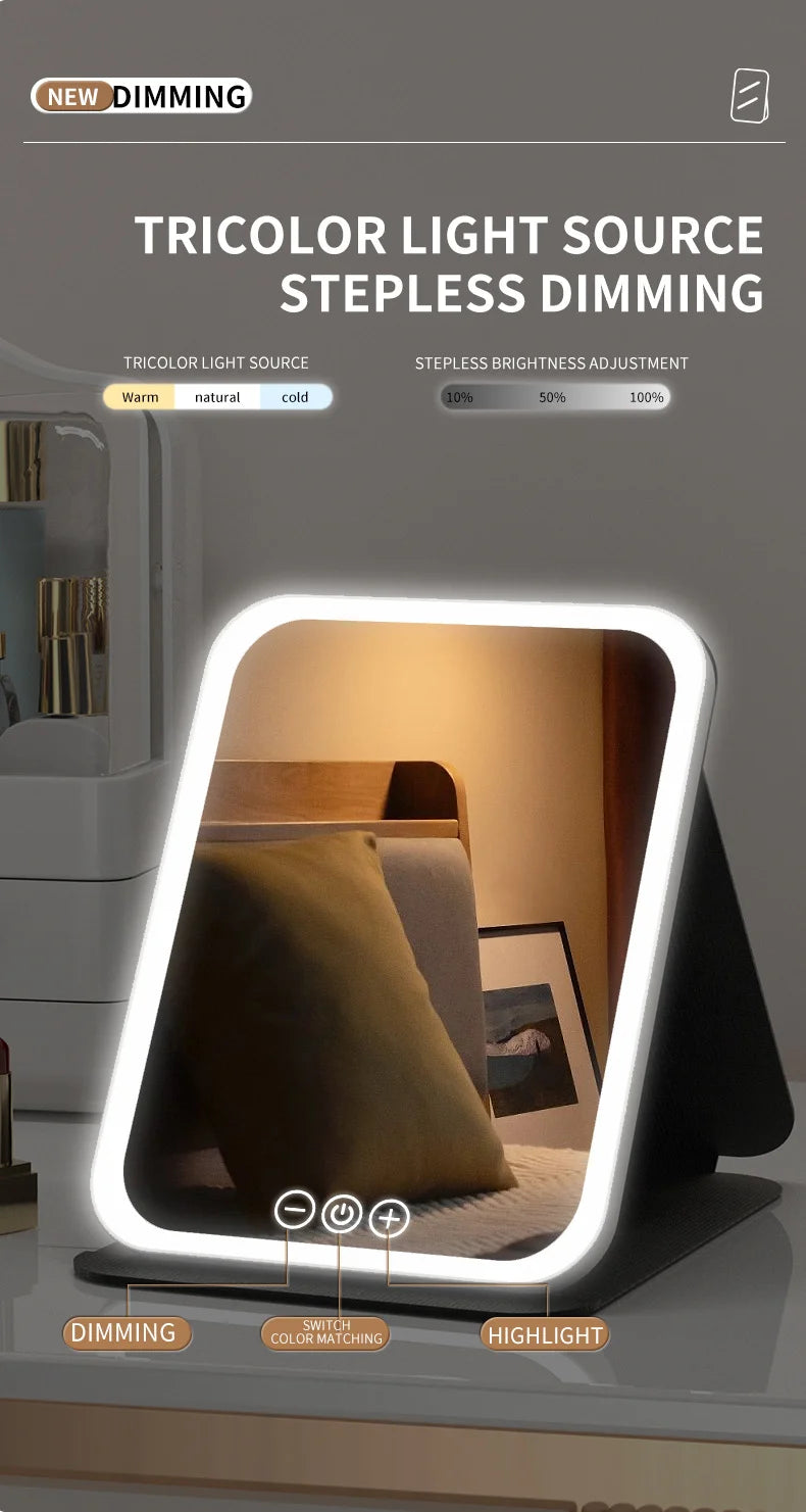LED Vanity Mirror - 3 Color Light Modes