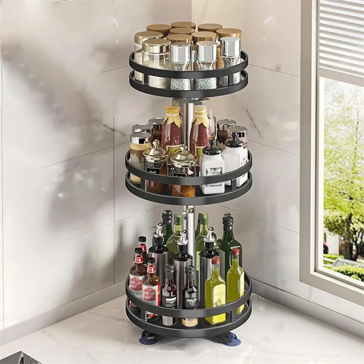 360° Rotating Spice Rack - 1, 2 & 3 Tier