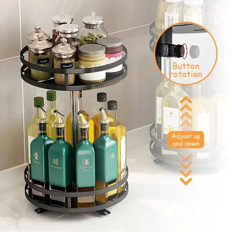 360 degree rotating spice rack kitchen organizer