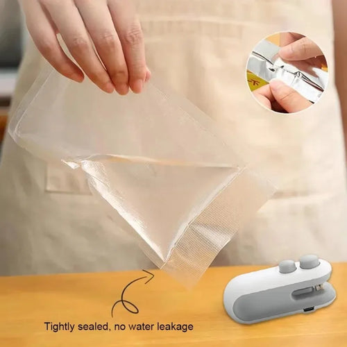 2 in 1 Mini Bag Sealer & Vacuum - Keep Food Fresh Longer