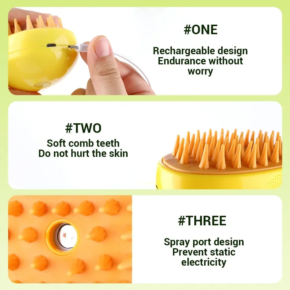 3 in 1 Steam Pet Grooming Brush