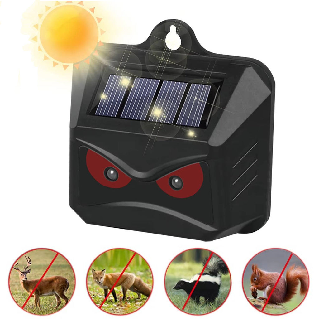 2-Pack Solar-Powered Ultrasonic Animal Deterrent for Outdoor Pest Control