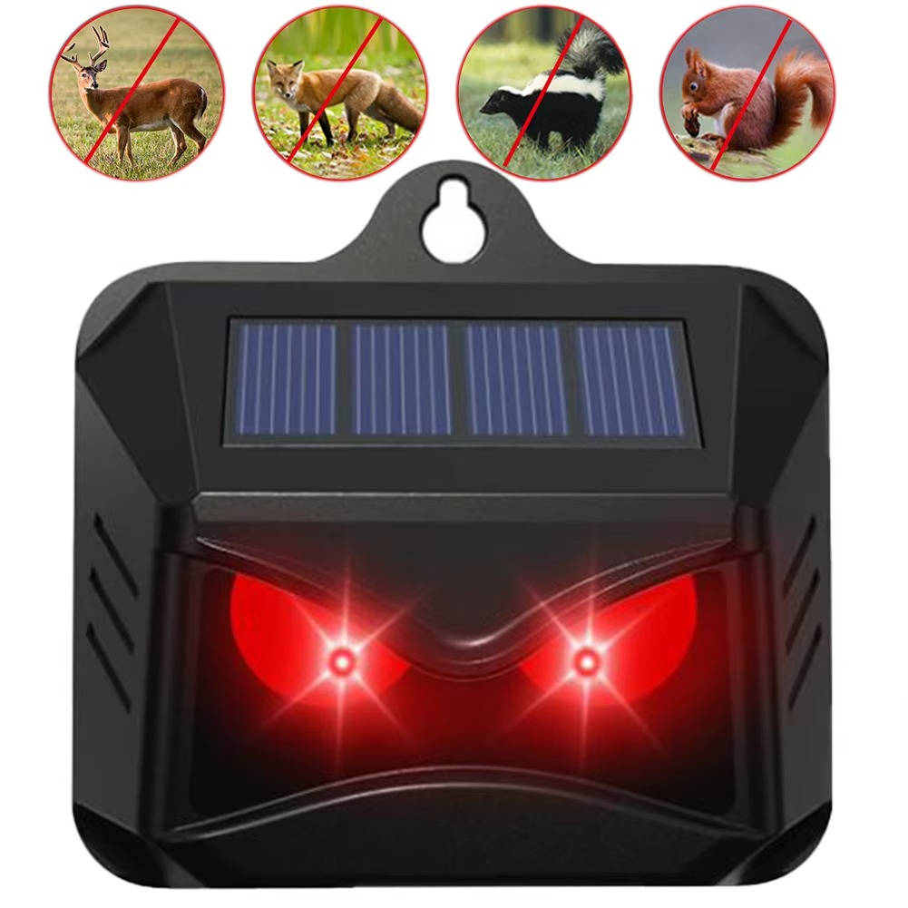 2-Pack Solar-Powered Ultrasonic Animal Deterrent for Outdoor Pest Control