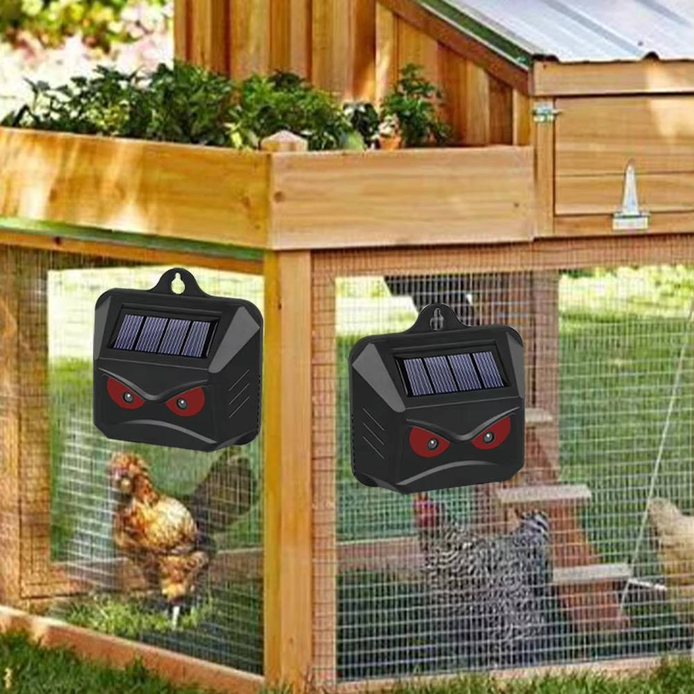 2-Pack Solar-Powered Ultrasonic Animal Deterrent for Outdoor Pest Control