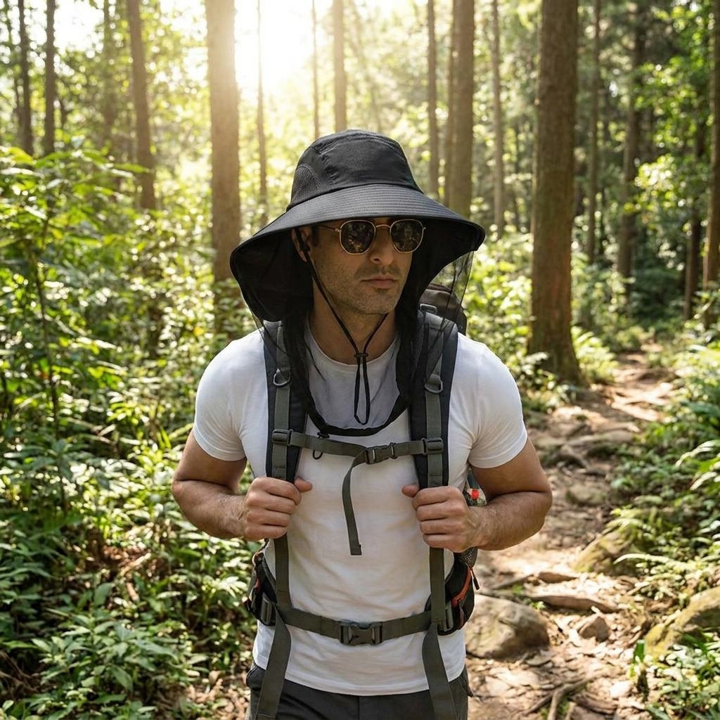 Wide Brim Mosquito Sun Hat lifestyle