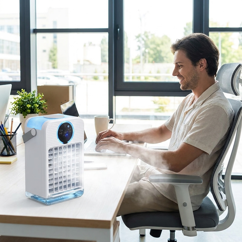Compact Mist Cooling Fan lifestyle